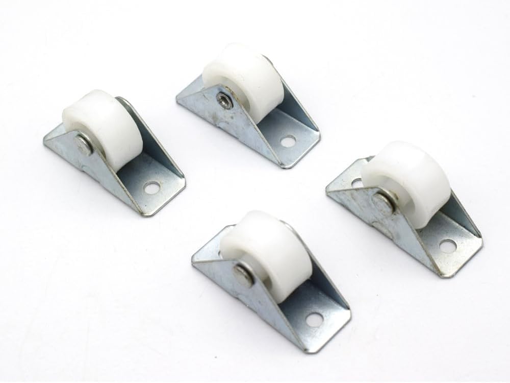 RAB Ball Caster Wheel Plate for/Furniture/Table/wardrobe strap (Code:- NP-92, 1 SET OF 4 Pieces, Silver and Orange)