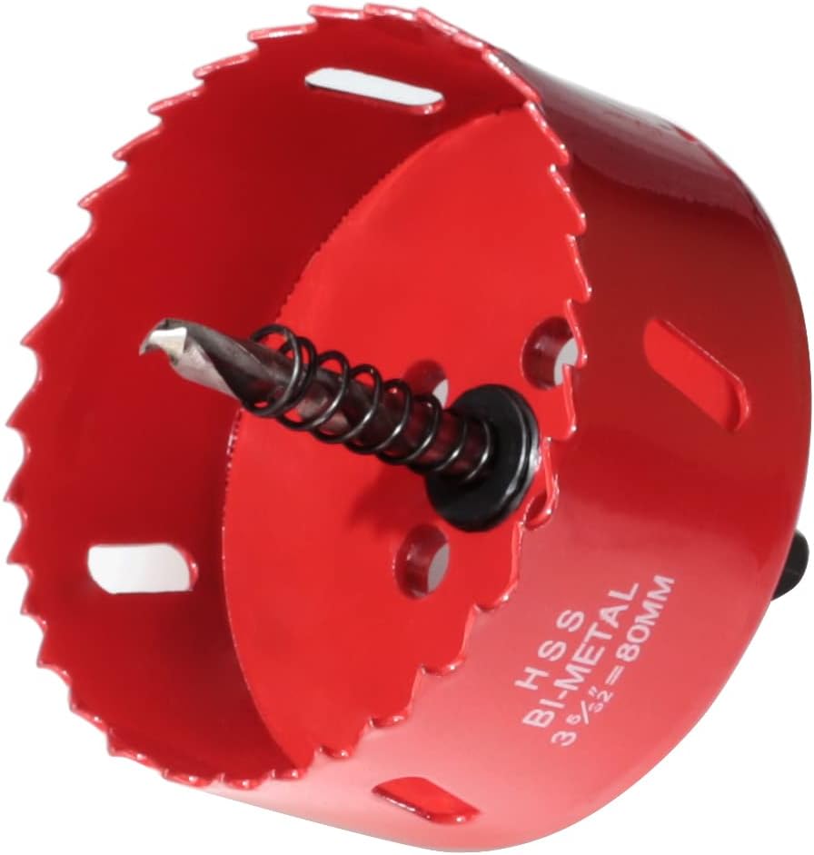 Bi-Metal Hole Saw 80 mm with Arbor and Pilot Bit - Smooth Fast Cutting for Wood, Plywood, Plastic, Drywall, Thin Metal Sheets, and More | Ideal for Ceiling Light Installation and DIY Projects