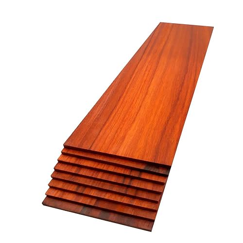 Miniatura 10 de Padauk - Tablones de madera dura  Paquete de 4 piezas Padauk de madera sin terminar  14 de pulgada (0.236 in) 100% madera dura pura  Grabado láser