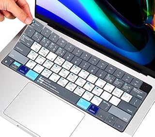 imComor MacBook Shortcuts Keyboard Cover for 2022 New Air 13 M2 Chip, 2021 Pro 14 inch & 16 M1 Pro/Max Chip A2442 A2485 Protector Skin, Mac OS X Shortcut Gray