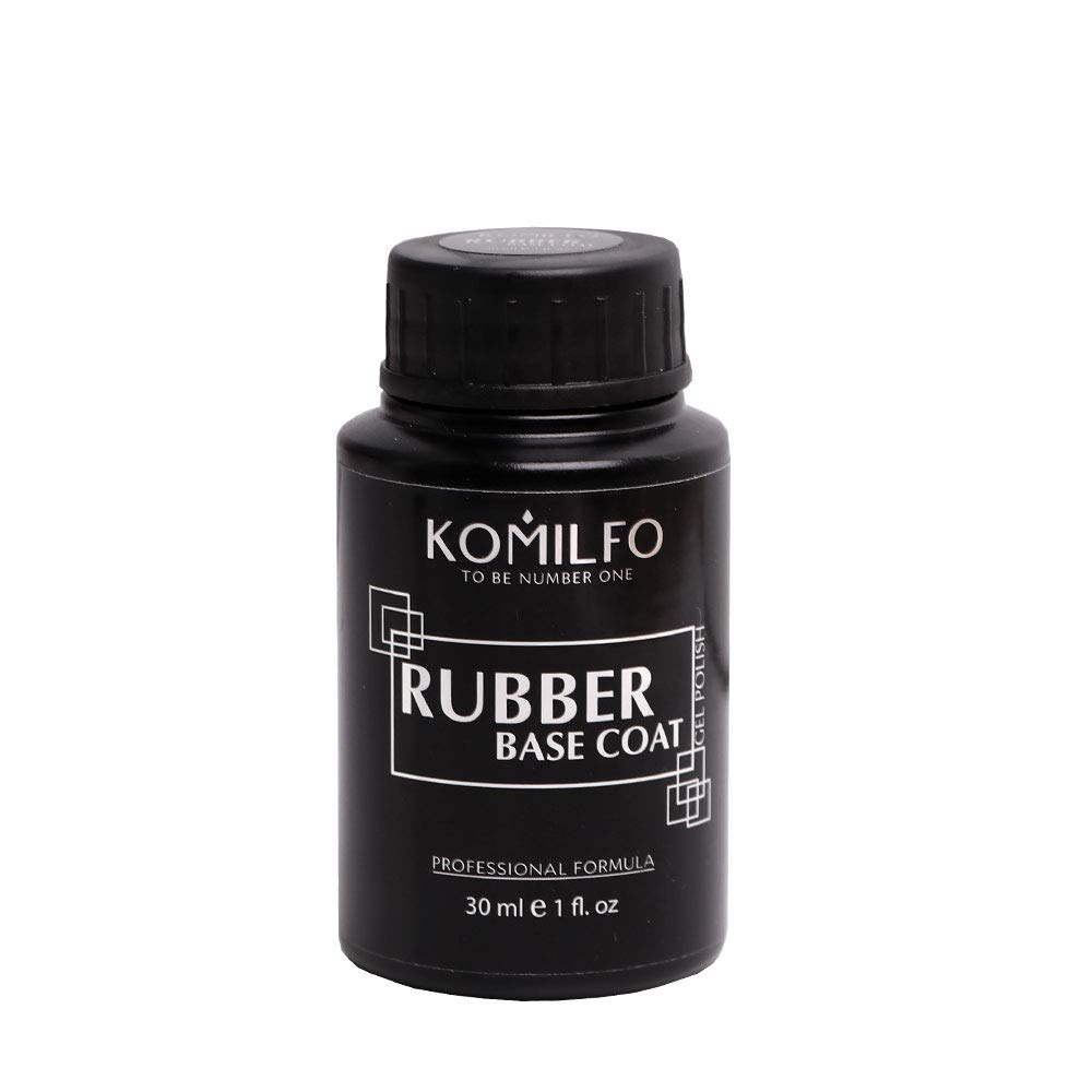 KOMILFO SET 2 bottles Rubber BASE 30ml. + TOP Coat NO WIPE 30ml.1fl oz without brush, Thin nose. Gel LEDUV Nail Polish Coat Soak Off Original, Clear