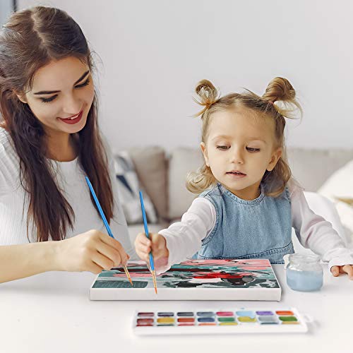 Canvas Boards for Painting 8x10, 8x10 Canvas Value Pack of 12 Blank Pre Stretched Canvases Panels 5/8”Thick 100% Cotton for Acrylics Oil Painting with 10pcs Brushes Set Art Paint Kits for Adults Kids