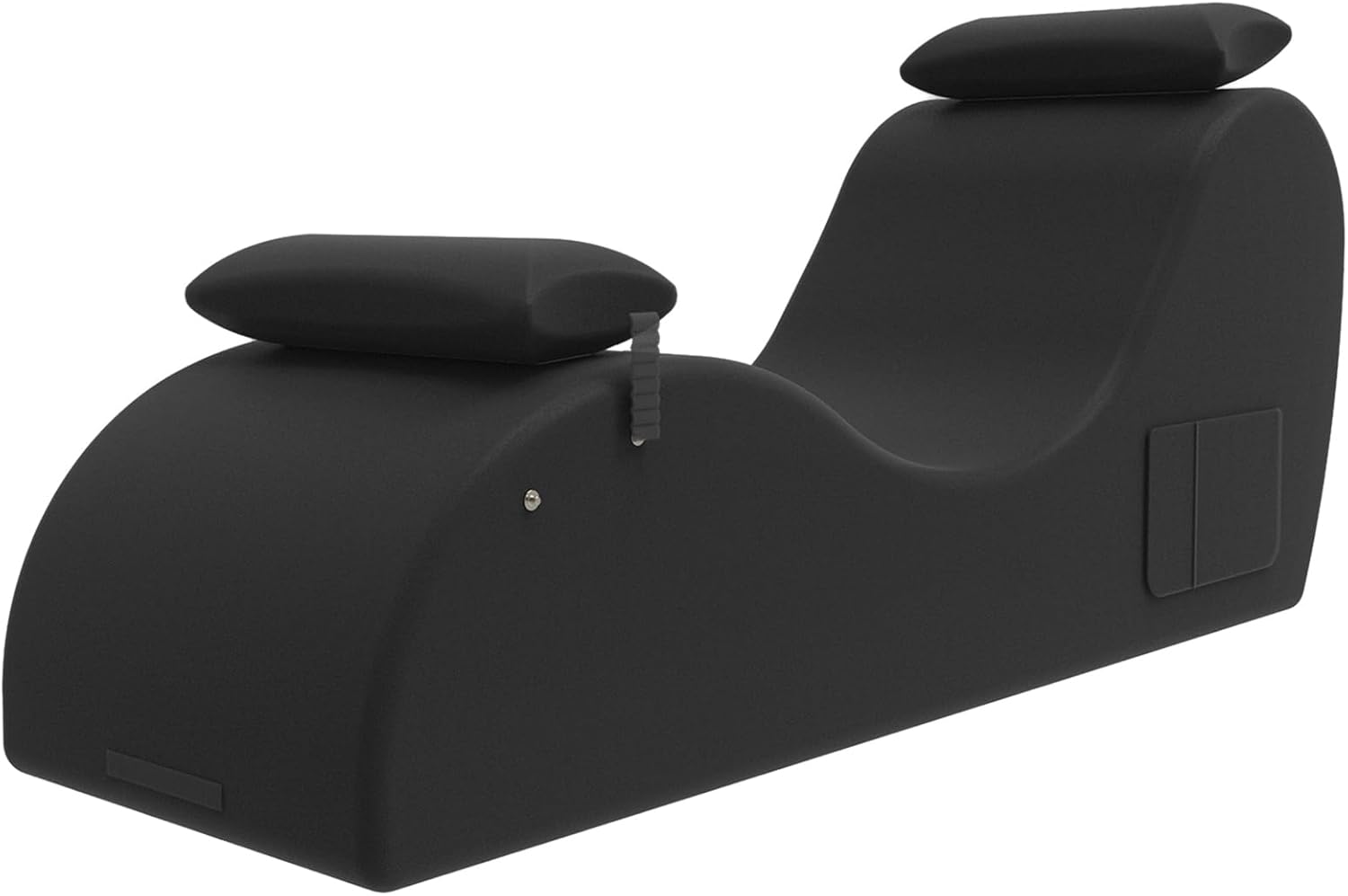 Chaise Lounge Chair for Yoga, Chaise Lounge with Headrest, Foot Pad, Washable Cover, Side Pockets, Non-Slip Bottom, Chair for Relaxation Stretching (Black)