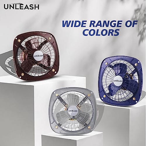 Image of Unleash Metal High Speed Exhaust Fan, 9 Inches (230mm), 55W, 3000RPM, Copper Winding Motor, Low Noise, for Bathroom and Kitchen | Warranty: 2 Years (Brown)
