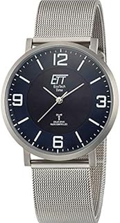ETT Eco Tech Time Funk Solar Herren Uhr Analog mit Edelstahl Armband EGS-11408-80M