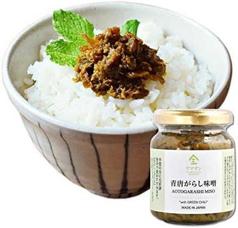 Amazon 辛党 の方に 大好評 旨辛 で 食が進みます ご飯のお供 青唐がらし 味噌 140ｇ瓶 お茶漬け おにぎり お肉 冷奴 湯豆腐 のお供 お酒 の おつまみに 食べる味噌 京都宇治 ヤマサン 美味伝承ヤマサン 食品 飲料 お酒 通販