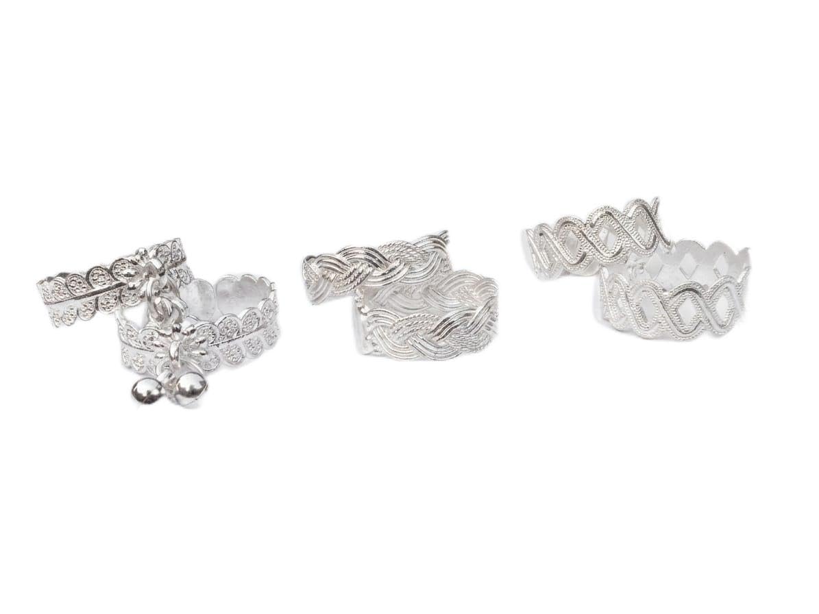 Women's Adjustable Floral Toe Ring alloy silver-picture-20