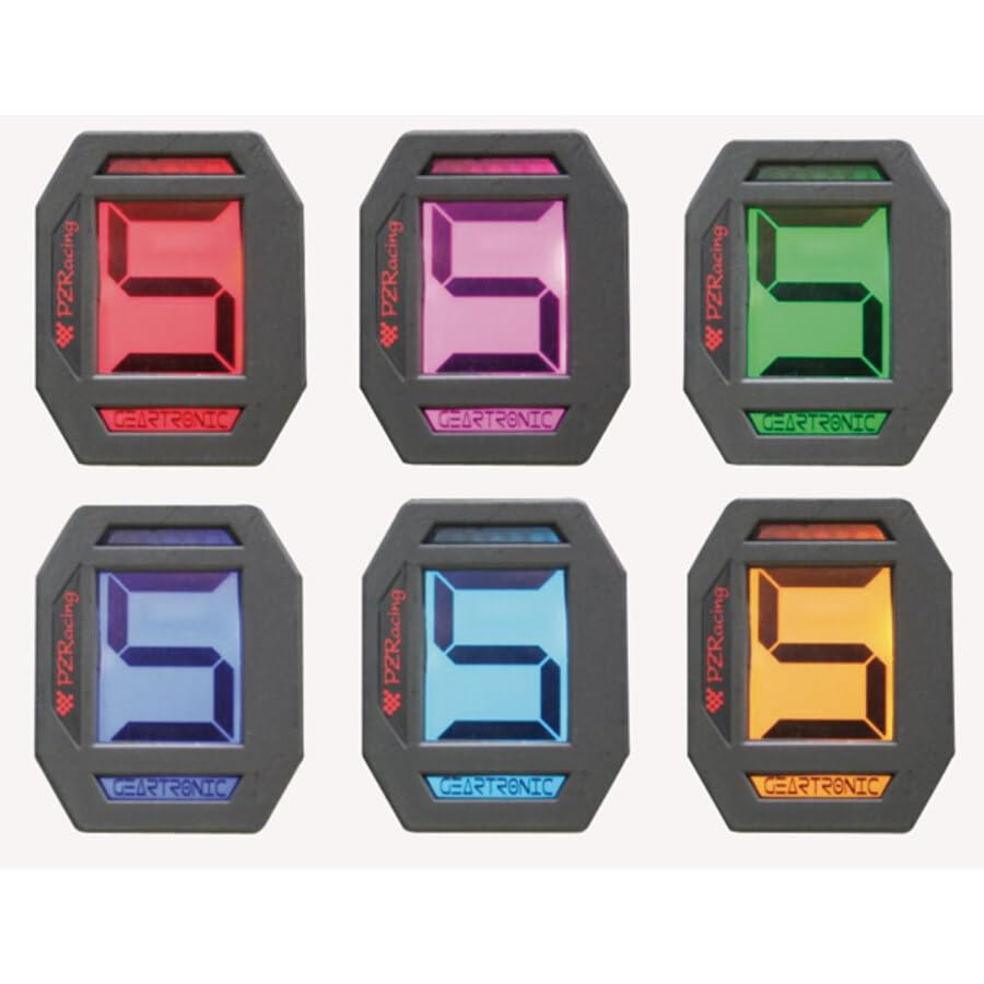 Pzracing 1175659 Compteur de Vitesse électronique, 6 Couleurs LCD, 25 mm, 50 x 40 x 21 mm