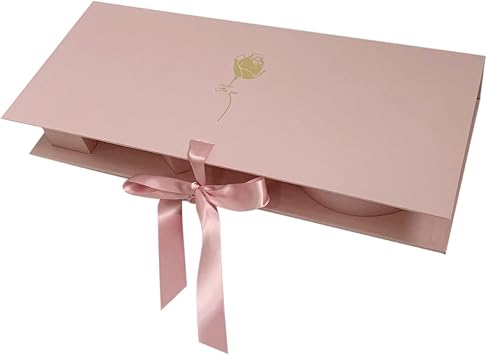 Empty Flower Gift Box, I Love U Floral Arrangement Letter Shaped Cardboard Fillable Packaging Container, Rose Bouquet Favor Box with Ribbon for Valentines/Mother's Day/Birthday, Pink