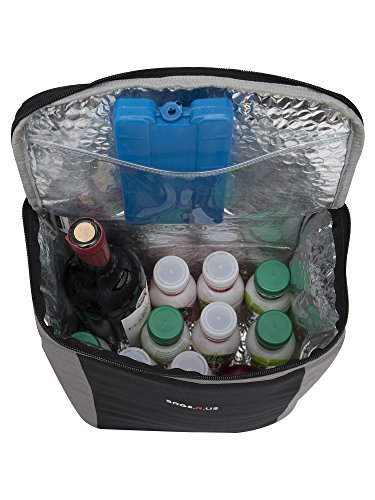 Image of BagsRUs 12 Litre Black Polyester 6 by 750ml Bottle Portable Chiller Cooler Travel Bag with Free ice Pack (CH106FBL)