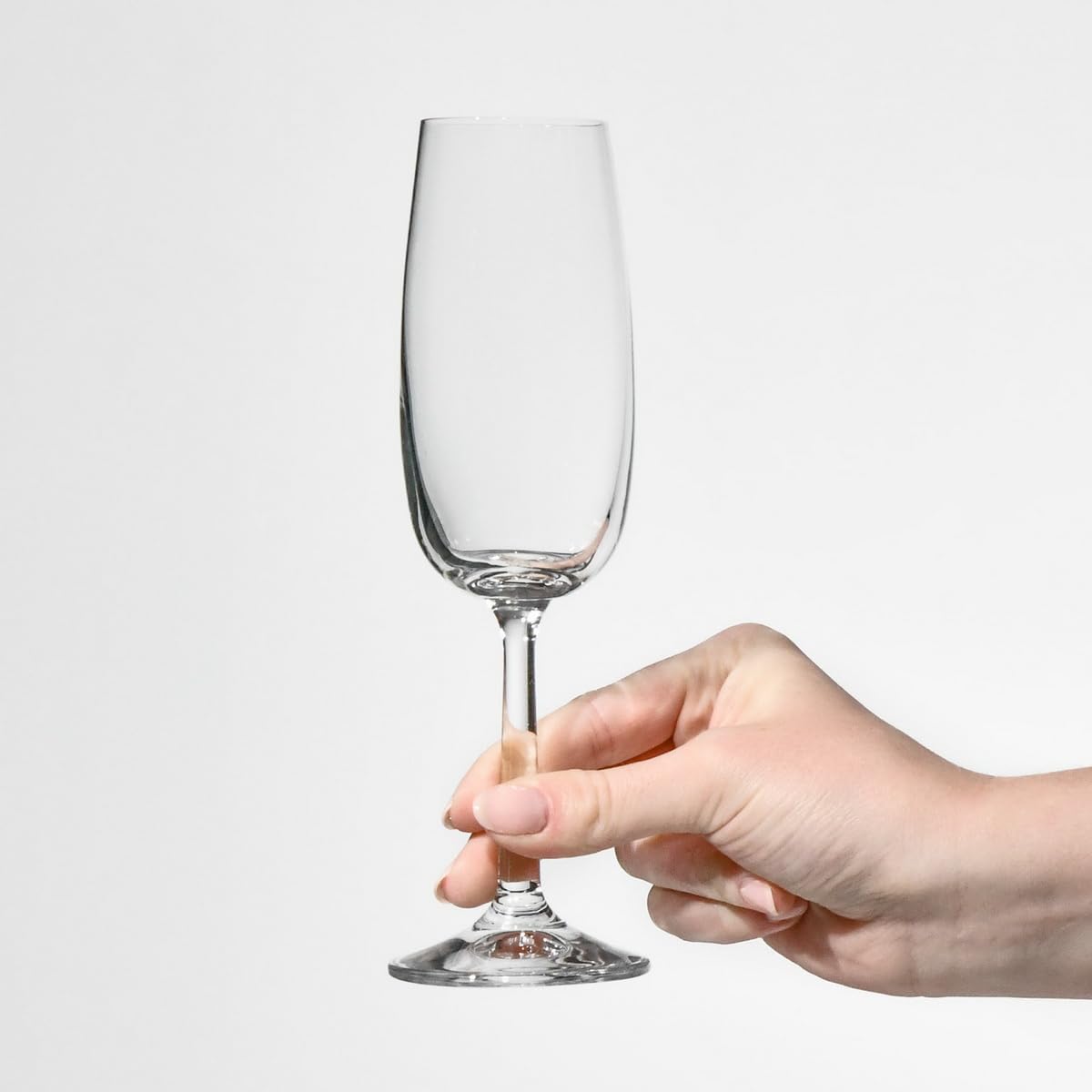 KROSNO Kieliszki do Szampana i Prosecco Kolekcja Pure, Zestaw 6 x 175 ml | Szkło Kryształowe Bezołowiowe, wysoka nóżka, do cava, mimosy i win musujących, zmywarka, toast i uroczystości