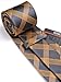 HISDERN Brown and Black Striped Tie Set for Men Silk Tie Pocket Square Towel Set Business Fashion Formal Woven Tie Handkerchief Pretty Pattern Wedding Tie