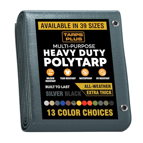 Tarps Plus Silver/Black Super Heavy Duty Polyethylene...
