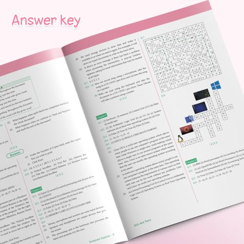 Image of Woodsnipe Computer Skills Book for Primary Class 5, Age 9 to 10 with Multiple Choice Questions and Answers keys | Learn MS Word, Wordpad, Application Software, Multimedia | Quiz & Tests