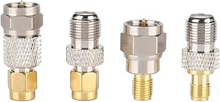 F to SMA Converter Adapter,4Pcs Portable Brass Aerial Connector F to SMA Radio Converter Adapter,SMA to F-Type SMA Male to F Female F Female to SMA Radio Converter Adapter