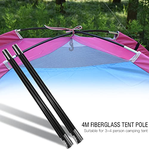 Fiberglass Tent Poles 3.96M, 2 Pieces Universal Fiber Glass Tent Rod Tarp Poles for Awnings, Portable Lightweight Replacement Poles for Camping, Hiking Accessories