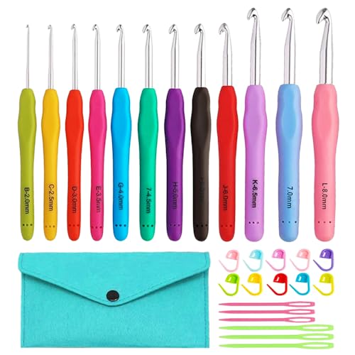 Yarniss 12 Size Crochet Hooks 2.0mm~8.0mm,...