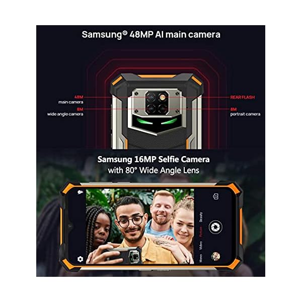 DOOGEE Rugged Smartphone Unlocked S88 Plus 10000mAh Big Battery 8GB + 128GB Android 10 Helio P70 Octa-core Waterproof Smartphone, 48MP Five Camera 4K Video 6.3" FHD+ Display Dual SIM 4G Rugged Phone