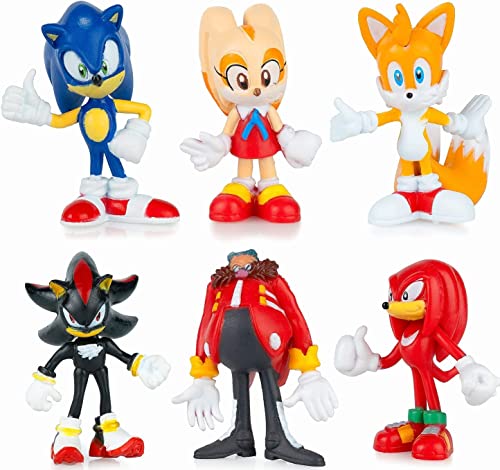 12 Pack Mini Sonic Hedgehog Action Figures ，Sonic Toy, 1.57-2.17'' Tall Sonic Hedgehog Toys，Perfect Kids Gifts. #TOP1