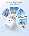 TROND European Travel Plug Adapter - International Power Adapter Converter for Europe with 3 Outlets 2 USB, Europe to US Type C Adaptor for Italy Germany France Spain, Cruise Travel Essentials