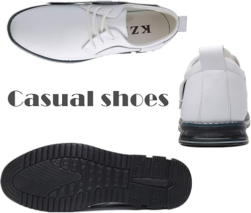 Miniatura 5 de Veslexth Zapatos deportivos de conducción casuales para hombre, mocasines transpirables y cómodos para caminar, con cordones, zapatos de cuero de