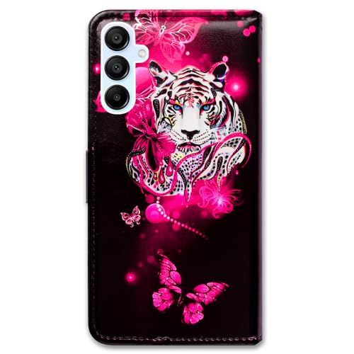 Étui tigre et papillon Galaxy A25 5G pour visionner vos vidéos - 7