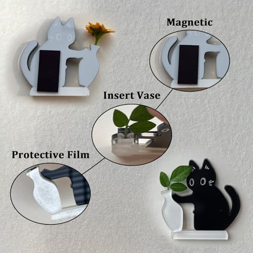 Imanes decorativos de gato negro MIUPOO, pack 2 piezas miniatura 3