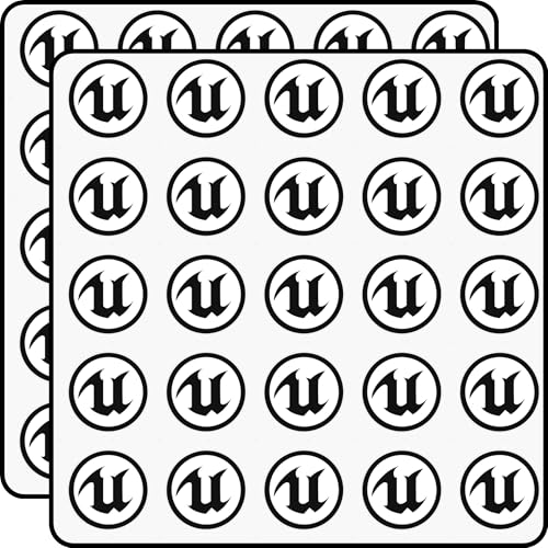 Unreal Engine Scrapbook Stickers Vinyl Decals 1' Size – 50-Pack for Journals, Cards, Crafts