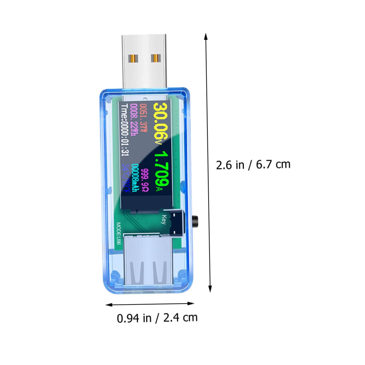 SHINEOFI 3 Stück USB Tester Digitaler Spannungs und Strommessgerät mit LCD Display Tragbarer USB Tester für Ladegeräte Powerbanks und Computeranschlüsse Präzise Messung von Temperatur und