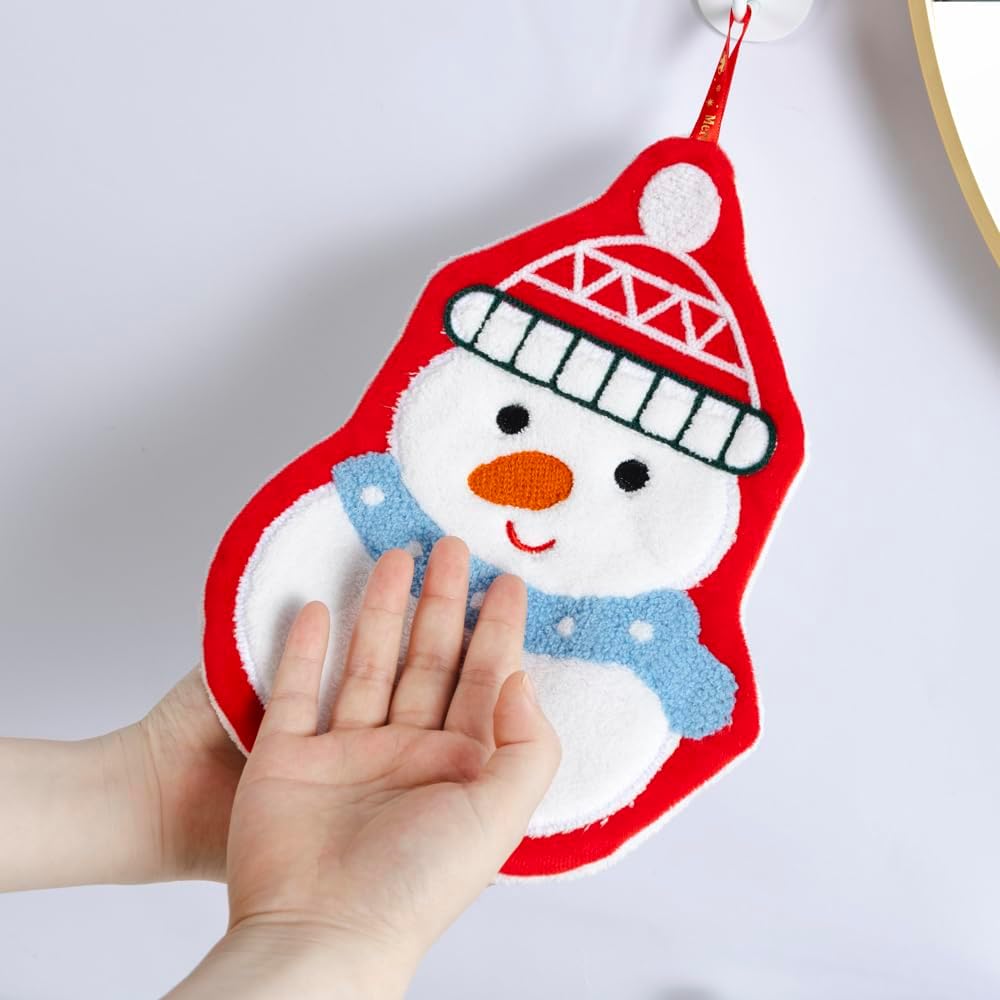 sense gnosis Christmas Hand Towels - Cute Decor Hanging Washcloths & Hand Towels - Super Absorbent Soft - Winter, Holiday, for Kids 13 x 29 Inch, 3 Pieces - Image 3