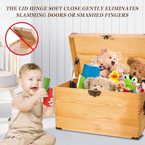 Lid Stay 105 Degree Soft Close Chest Hing Slow Closing Lid Support for Toy Box and Upward Top-Opening Flap Doors Black 2 Pack - Image 2