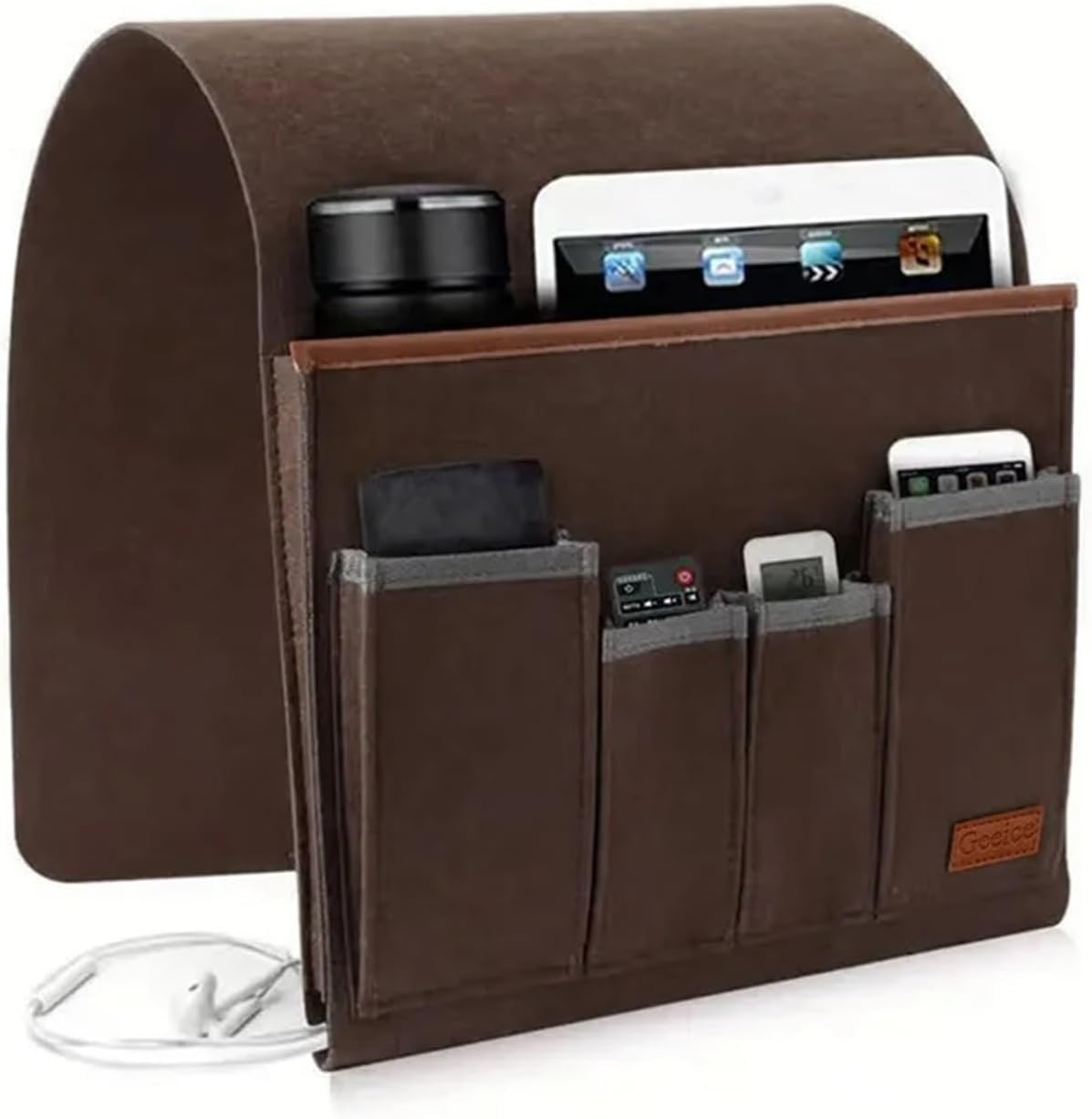 ZQINGQING Sofa Arm Tray Household Armchair Caddy Recliner Armrest Organizer For Magazine Tablet Cell Phone Remote Control(Brown)