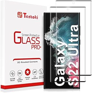 Tentoki [2 Pack Screen Protector Compatible with Samsung Galaxy S22 Ultra, Tempered Glass for Galaxy S22 Ultra 5G, 6.8 Inch [Fingerprint Unlock][Anti-Scratch][fingerprint area obvious] Case Friendly