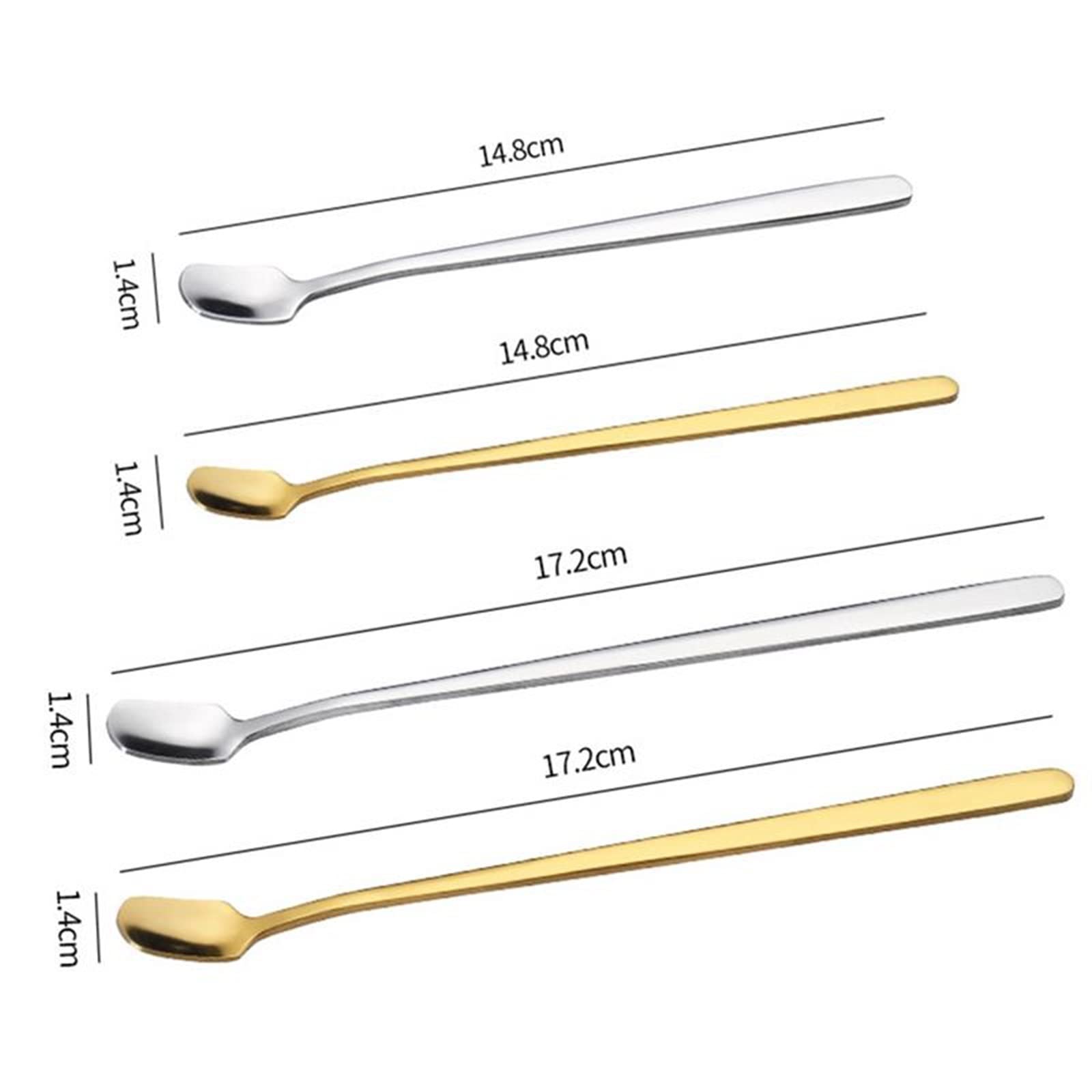 JINGYAN Cucchiaini da caffè 4PCS Mixing Spoon Long Handle Stainless Steel Cocktail Coffee Scoops Tools Bar Appliances