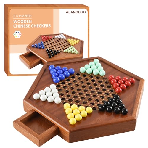Juego de mesa Damas Chinas de madera natural 32 cm miniatura 1
