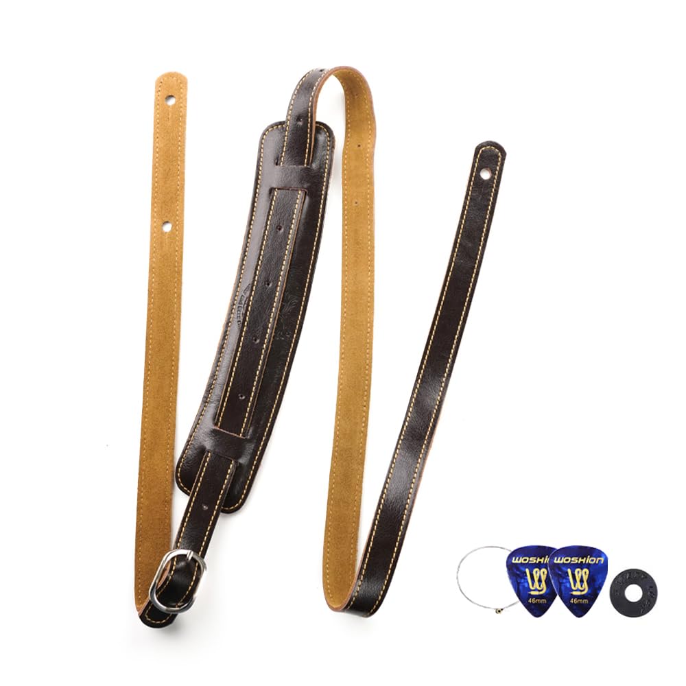 Amazon | [GIMI] Leather Vintage Strap 高級本革ギターストラップ 二