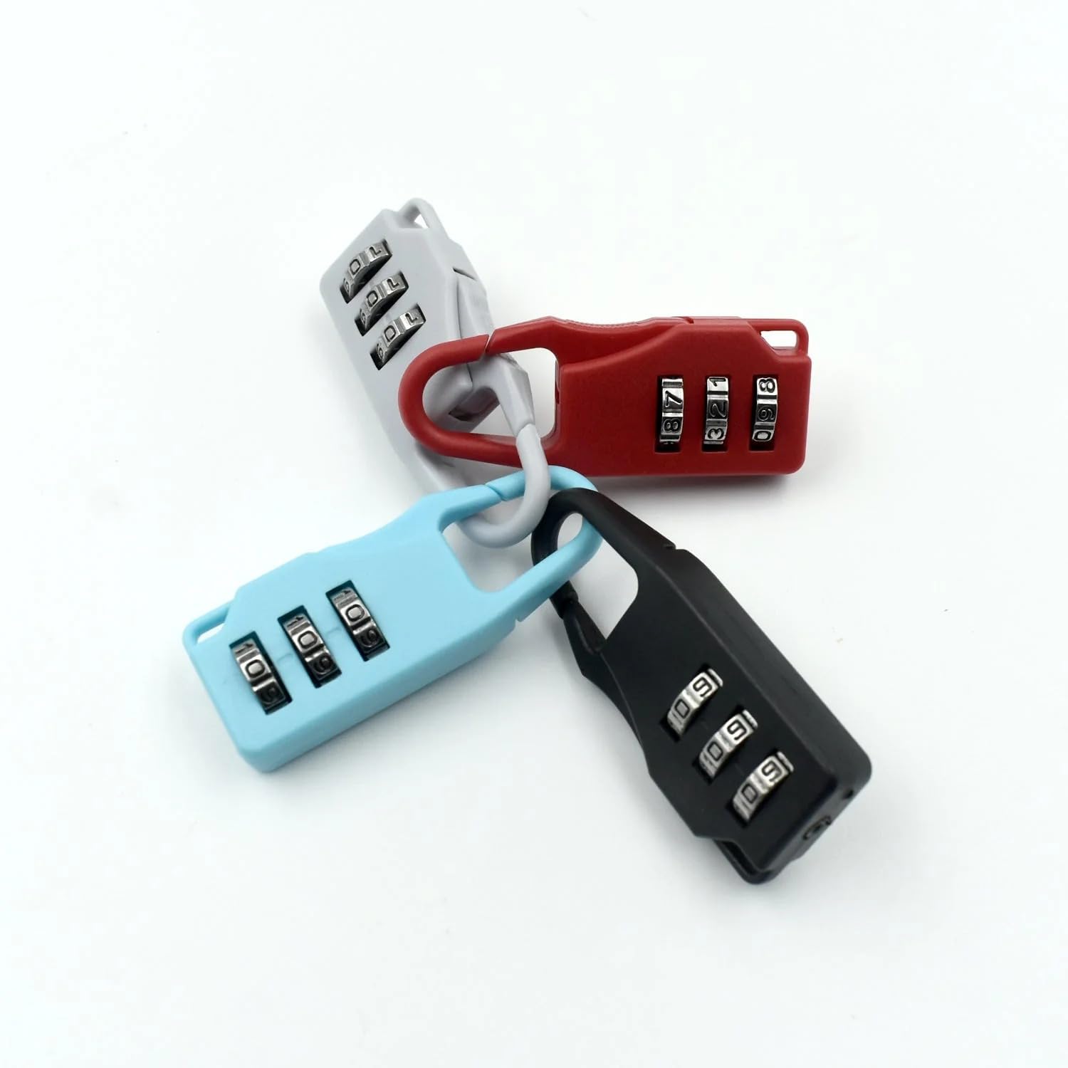 Oblivion Number Lock for Bag 3 Pc - Multicolour Plastic 3-Digit Number Combination Anti-Theft Metal Lock for Travel Bag, Luggage, Door, Tool Box, Resettable PIN Number Durable and Stylish Padlocks-image-26