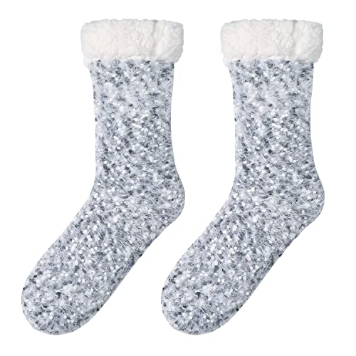 Image of Chassic Sherpa Lined Slipper Socks for Women, Non-Slip Cozy Winter House Socks, Soft Fuzzy Socks, Gifts for Women & Ladies Stocking Stuffers