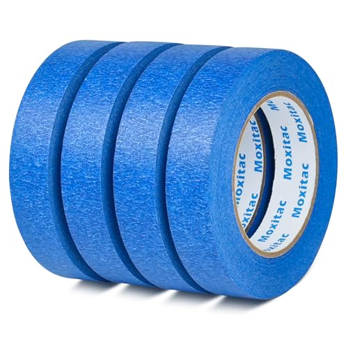 Image of Blue Painters Tape 4 Rolls, 0.94 Inch x 30 Yards, Blue Masking Tape and Paint Tape for Painting, DIY Projects, Classroom Activities, Decoration, Labeling, Wall Trim, Easy Tear Paper Tape