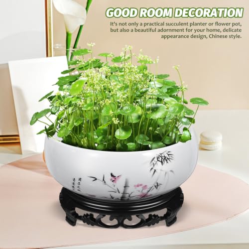 Pot de fleurs rond en céramique pour plantes succulentes - 4