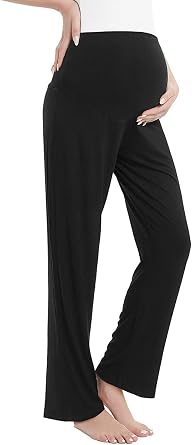 Amorbella Bamboo Viscose Maternity Trousers Over Belly Sweatpants