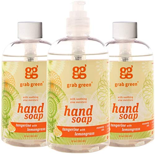 Grab Green Hand Soap, 12 Ounce (Pack Of 3), Tangerine Lemongrass Scent, Plant And Mineral Based, With Soothing Aloe Moisture #TOP14