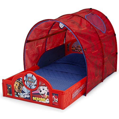 Image of Delta Children Nick Jr. PAW Patrol Sleep and Play Toddler Bed with Tent, Red