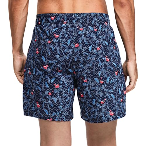 Image of Mens Swim Trunks Compression Liner No Mesh Swimming Trunks Men Swimwear Quick Dry Above Knee Zipper Pocket Swim Shorts