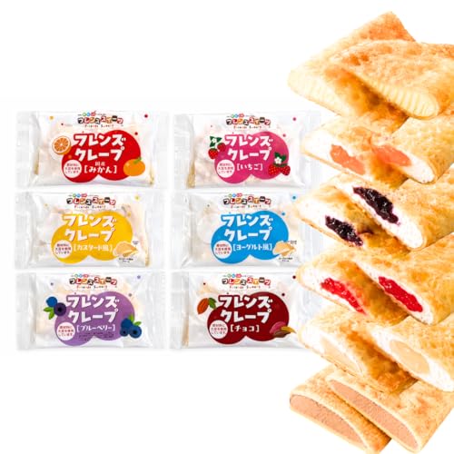 【冷凍】 フレンズクレープ 6種セット チョコ いちご ブルーベリー ヨーグルト風 みかん カスタード (各5枚 計30枚入)（Amazon）