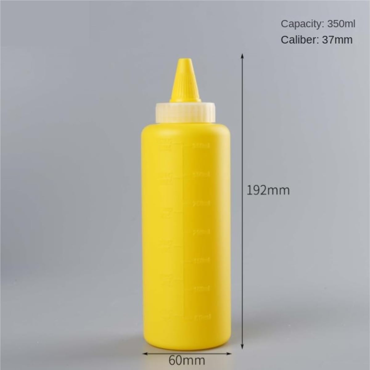 Dispensador De Botella para Salsa Botella Exprimible For Salsa De Ensalada, Botella De Plástico For Mermelada De Cocina con Escala, Boca Puntiaguda, 5 Uds.(Rot)