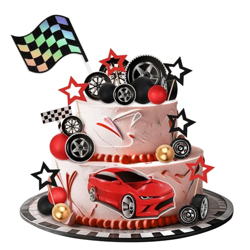 Décoration gâteau voiture de course pour l'anniversaire de votre garçon