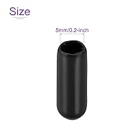 Vista 3 de DMiotech Paquete de 50 protectores de rosca de tornillo negros ID de 3/16 pulgadas (0.197 in), tapas de goma para pernos de tornillo, tuberías