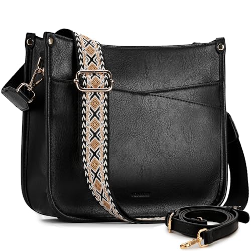 Image of VX VONXURY Crossbody Bags for Women,Trendy Vegan Leather Shoulder Handbags,Fashion Hobo Purses with 2 Wide Straps