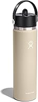 Vista 2 de Hydro Flask Water Bottle - Insulated Stainless Steel - Wide Straw Lid, Non Spill, Leakproof in 24 Oz Oat Tan